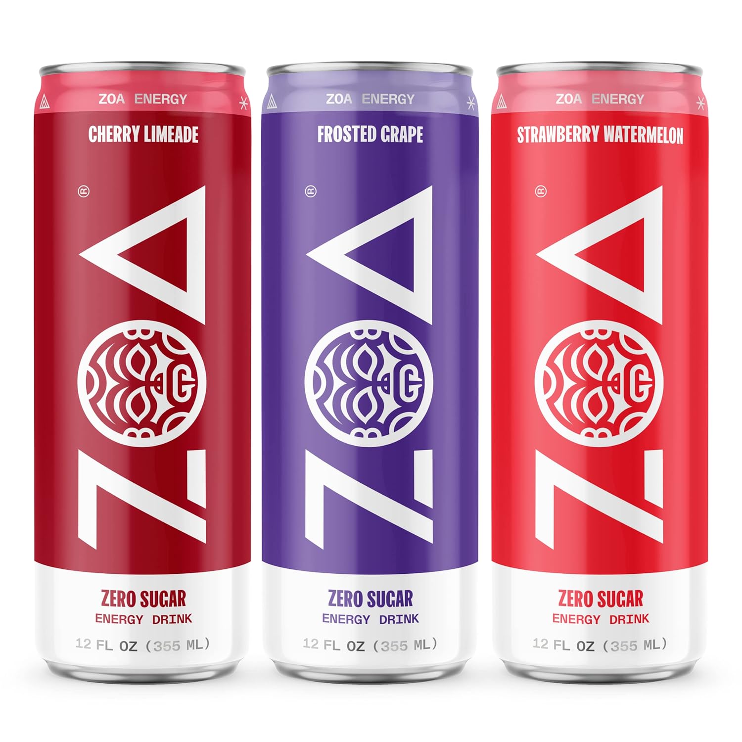 ZOA Zero Sugar Energy Drinks - New Flavors Variety Pack， 12 Fl Oz (36-Pack) - Image 1